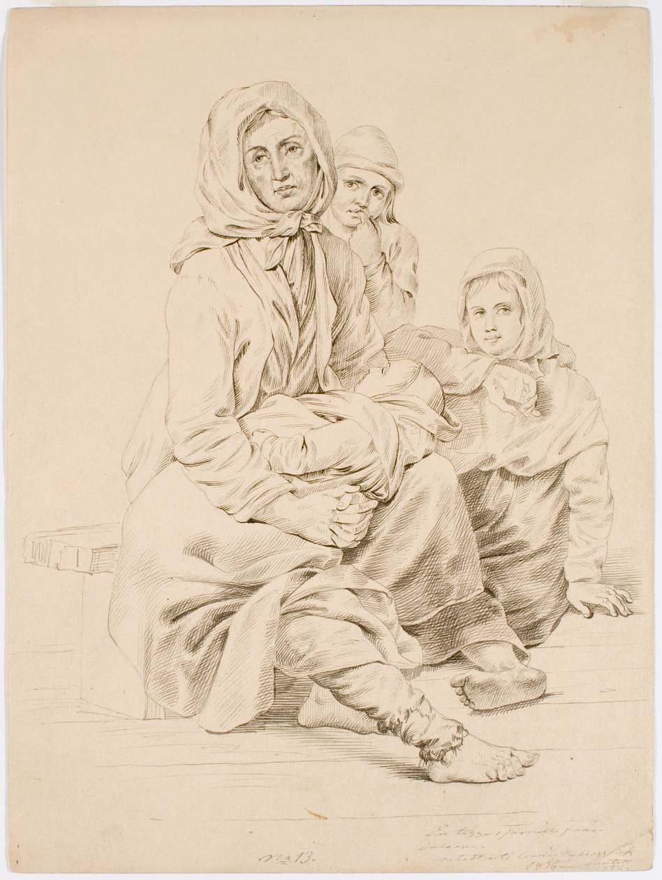 Une famille de mendiants de Taala, une femme avec trois enfants - Robert Wilhelm Ekman