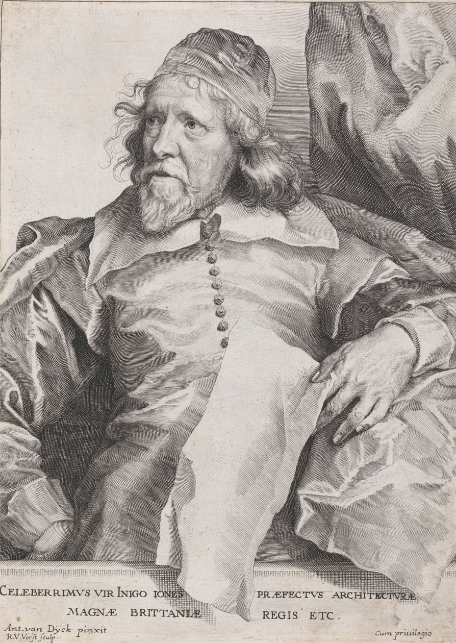 Celeberrimus Vir Inigo Jones Præfectus Architecturæ Magnæ Britanniæ Regis Etc. - Robert van Voerst