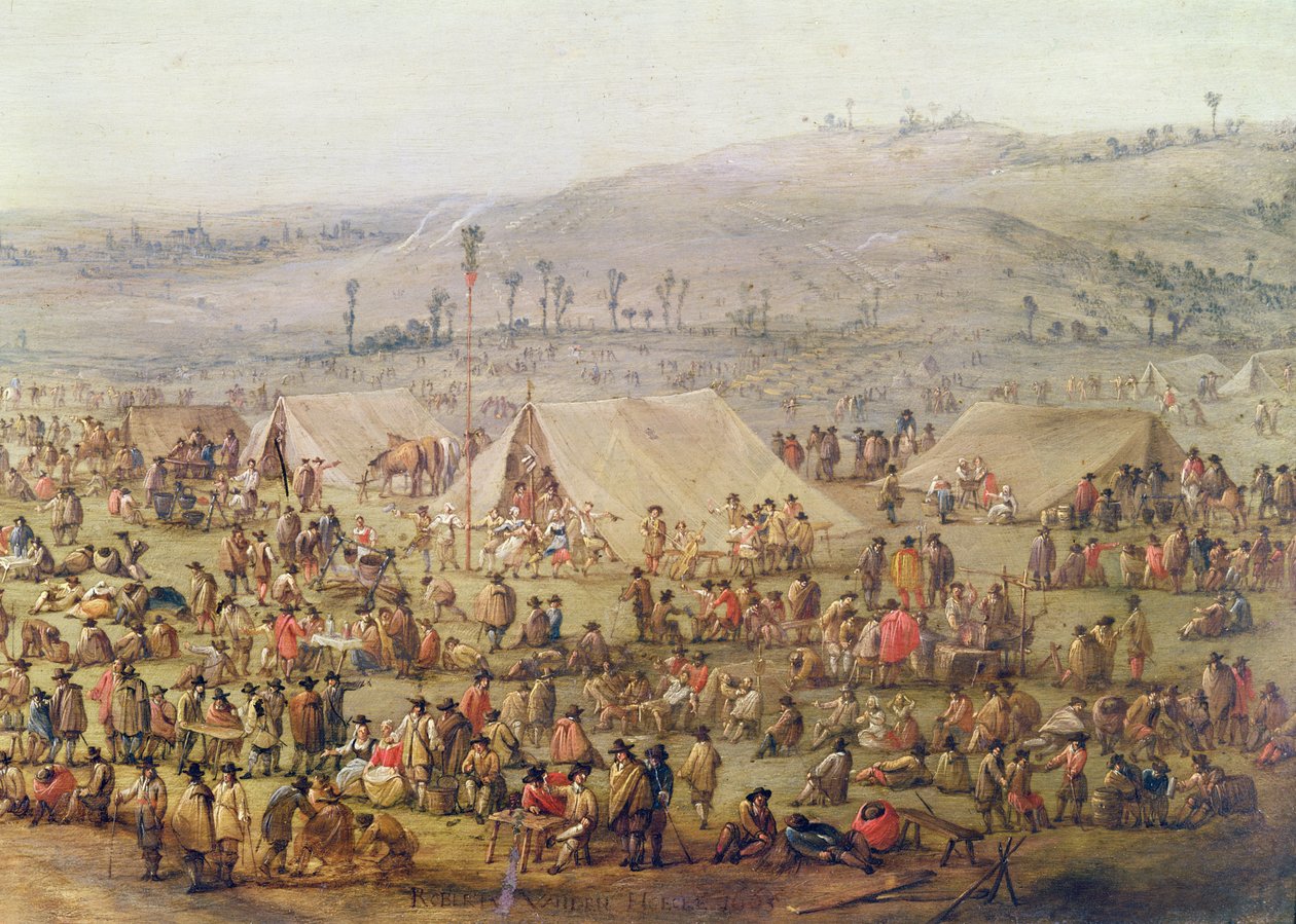 Campement militaire (détail) - Robert van den Hoecke
