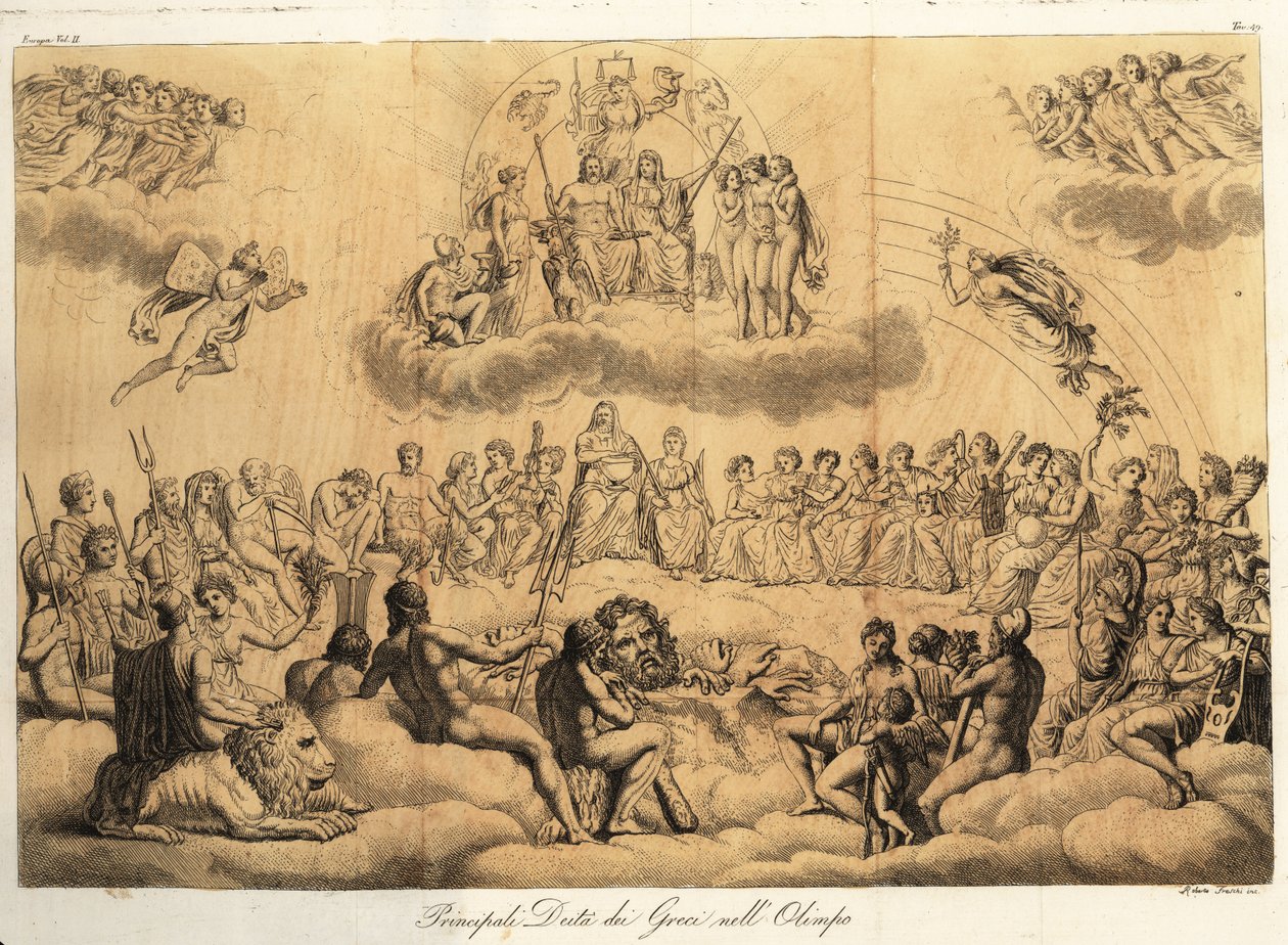 Principaux dieux grecs sur le mont Olympe - Roberto Freschi