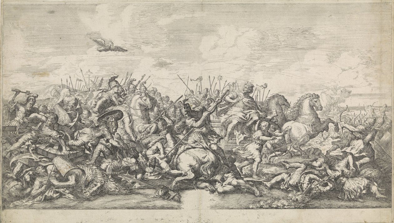 Combat entre Alexandre le Grand et Darius III - Robertus de Mol