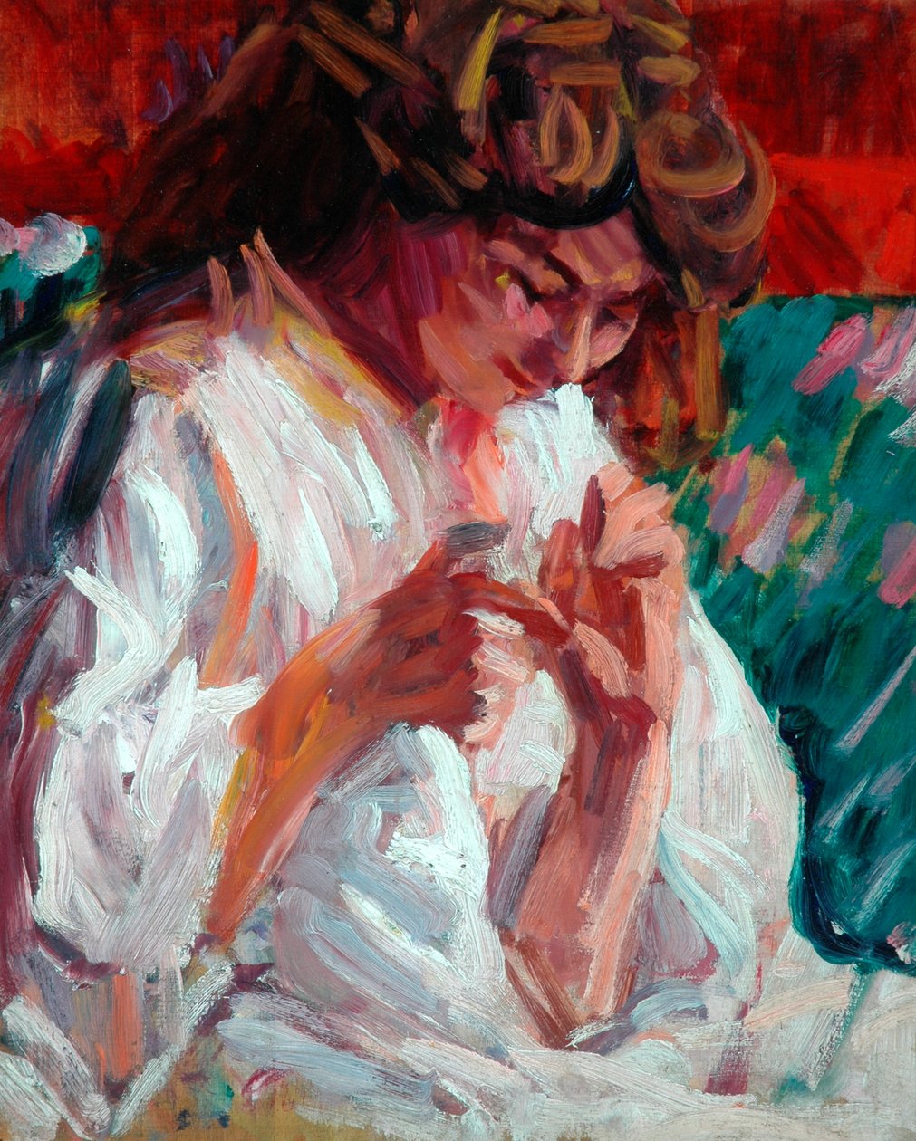 Fille raccommodant, 1901 | Roderic O Conor | Estampe d'art