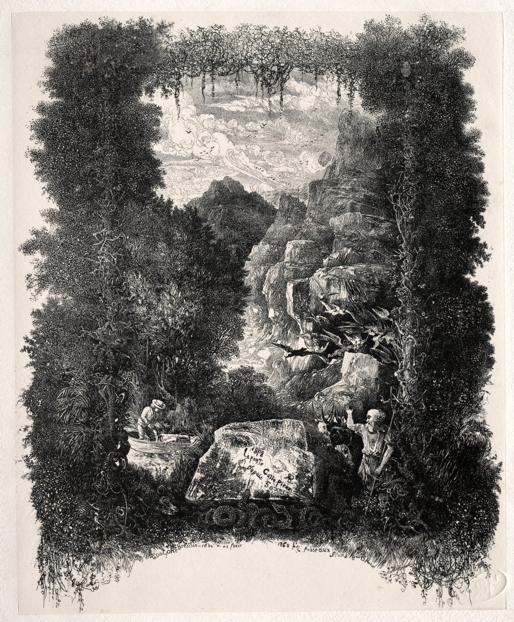 Premier frontispice pour Fables et Contes de fées par Thierry-Faletans - Rodolphe Bresdin