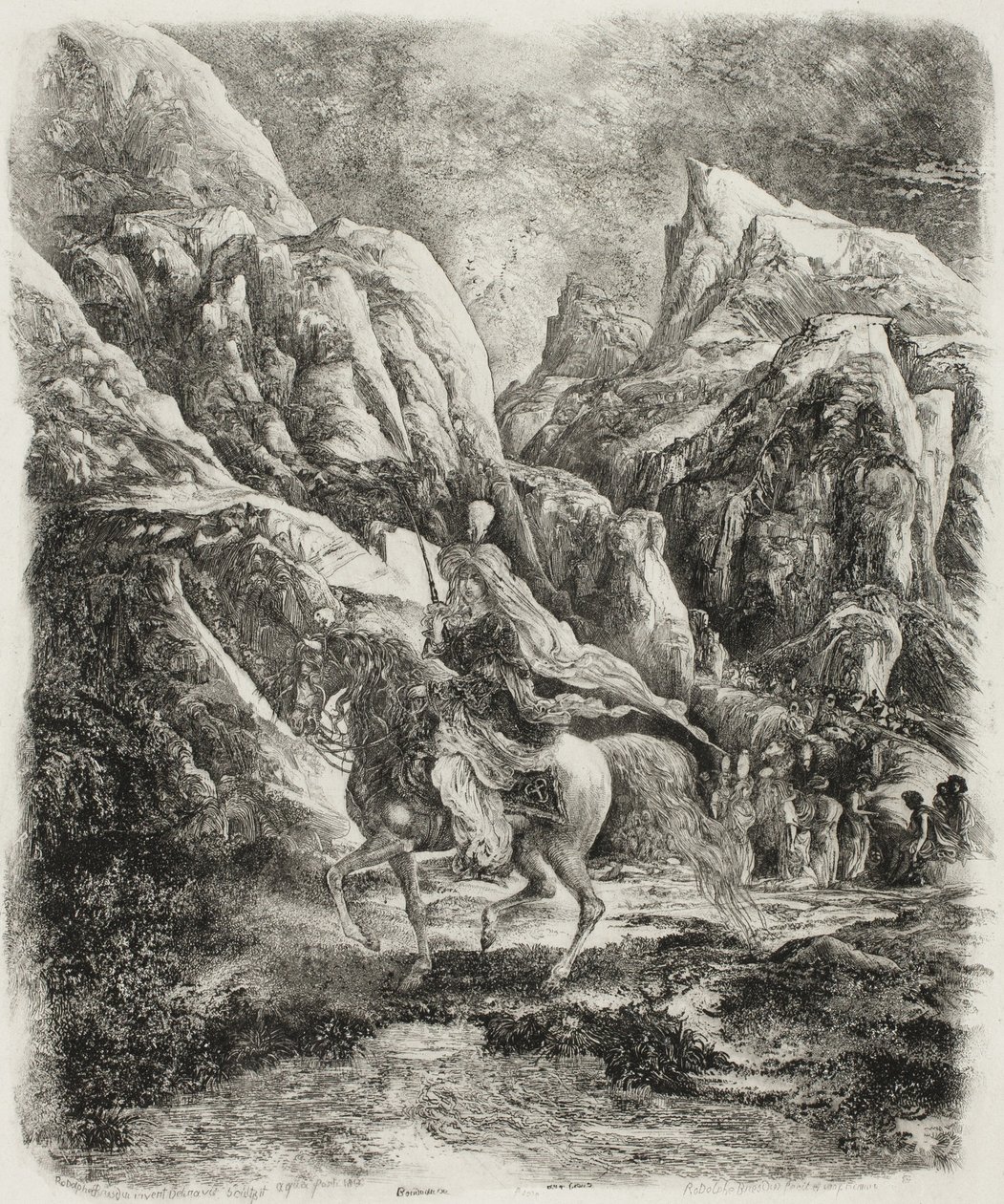Cavalier dans les montagnes - Rodolphe Bresdin