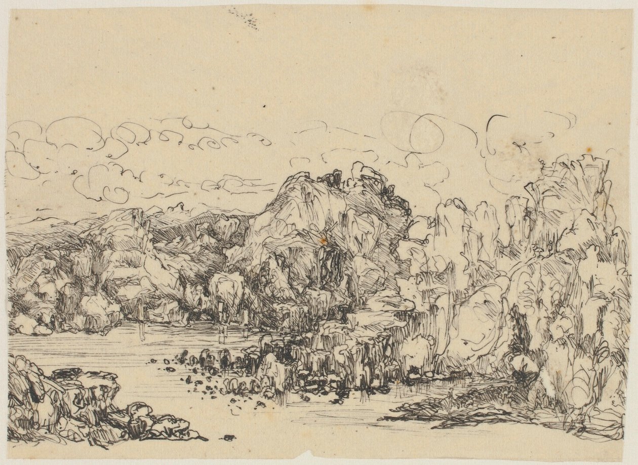 Roches en bord de mer - Rodolphe Bresdin