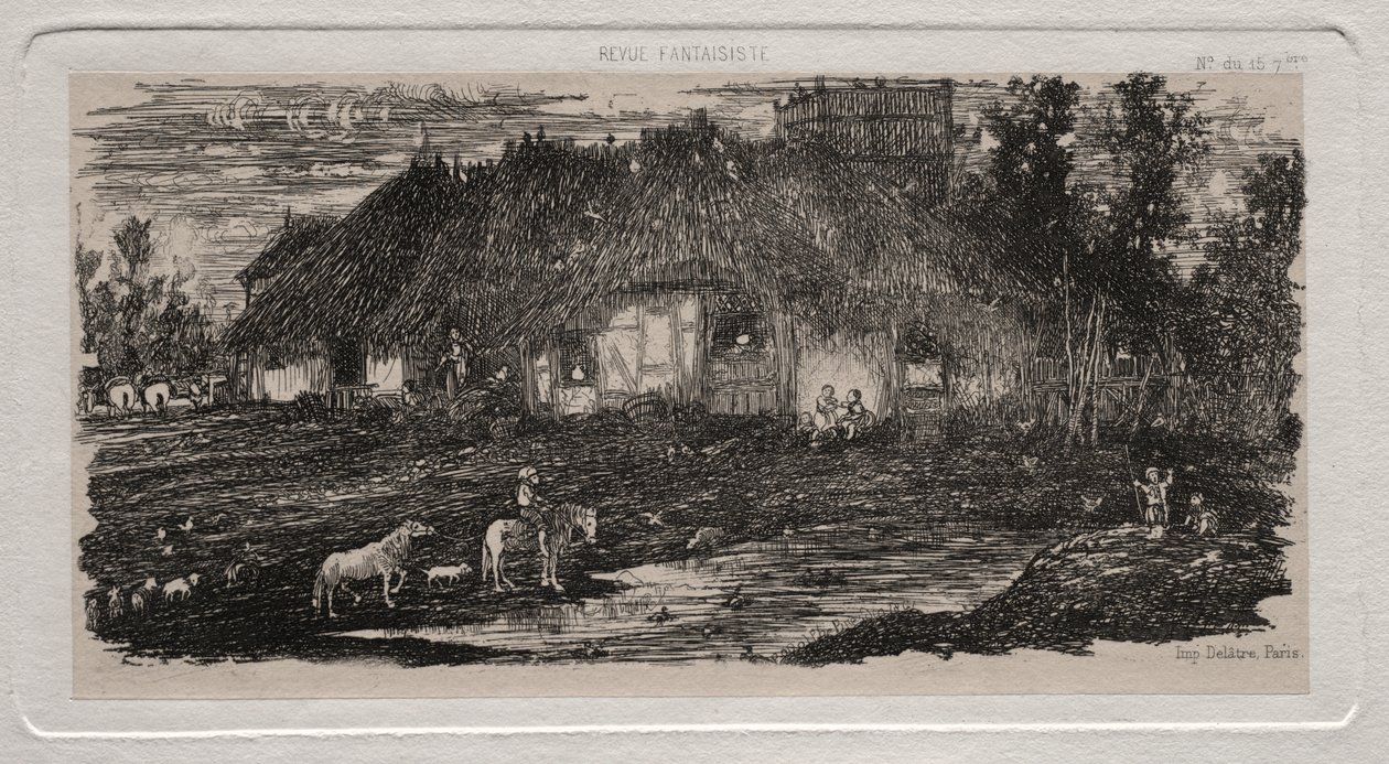 La cour de ferme - Rodolphe Bresdin