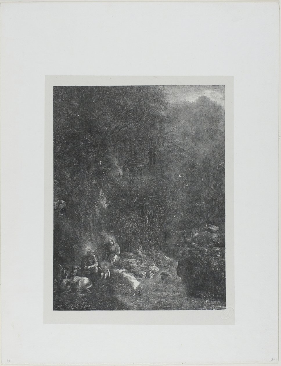 La Sainte Famille avec des cerfs - Rodolphe Bresdin