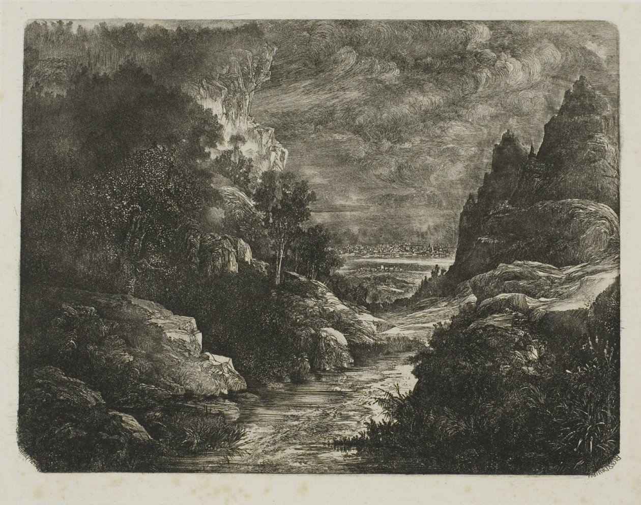 Le ruisseau dans la gorge - Rodolphe Bresdin