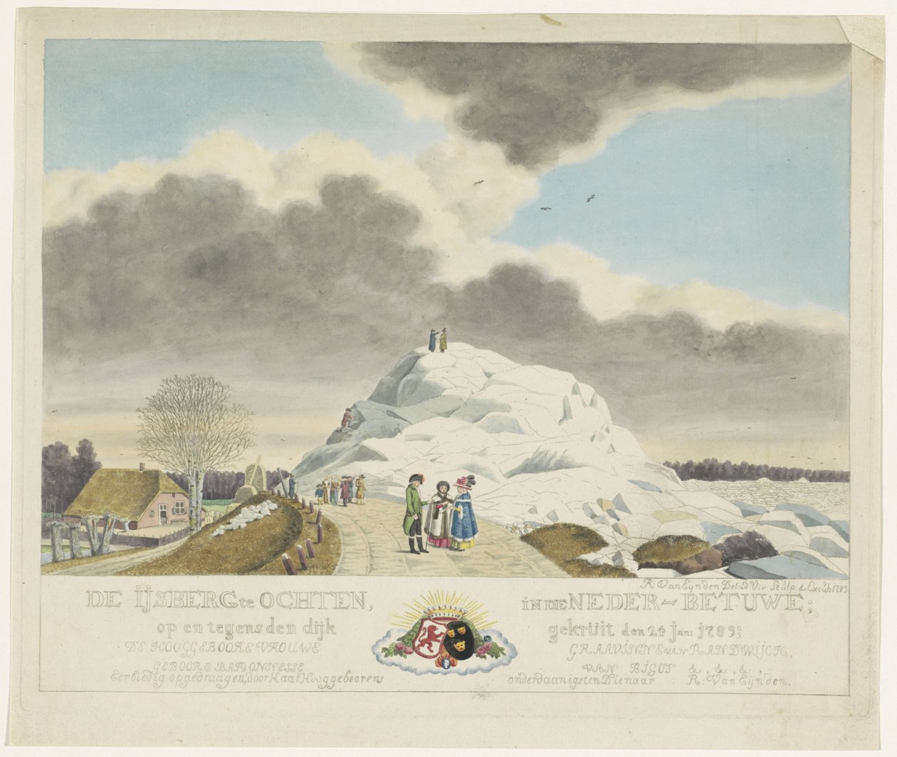 Glace flottante à Ochten, 1789 - Roeland van Eynden