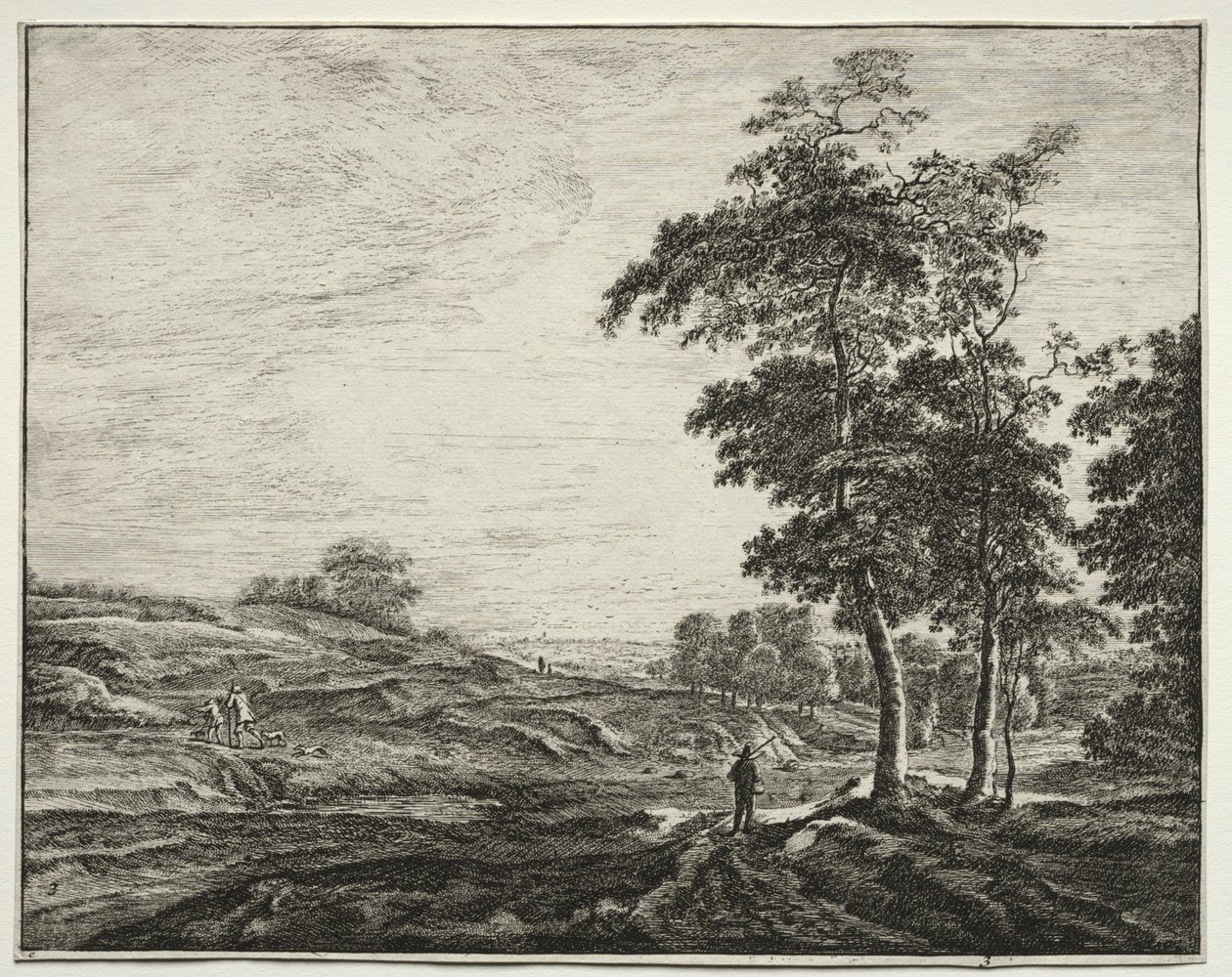Six vues dans le bois de La Haye: Paysan vu de dos - Roelant Roghman