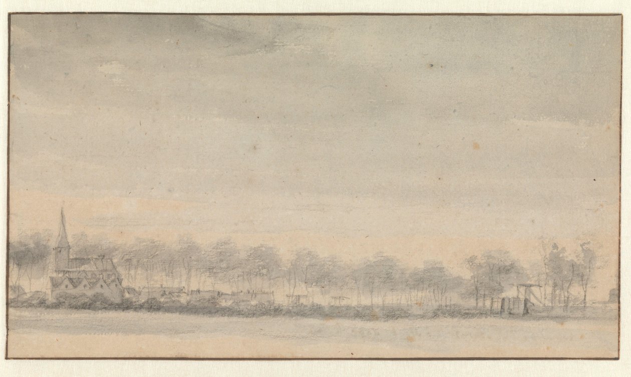 Le village de Nederhorst et le château vu du sud - Roelant Roghman