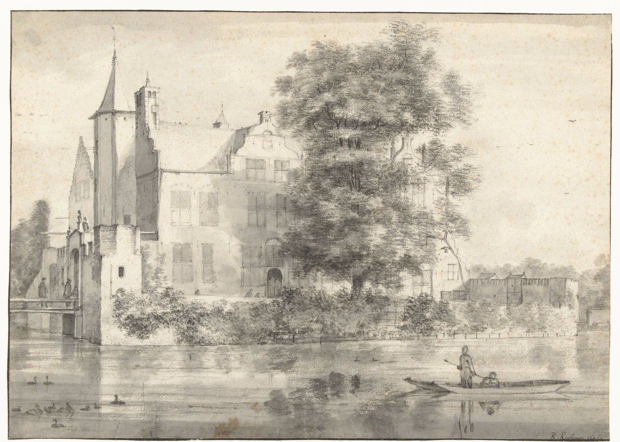 Vue de Huis te Rhoon, vue du sud - Roelant Roghman