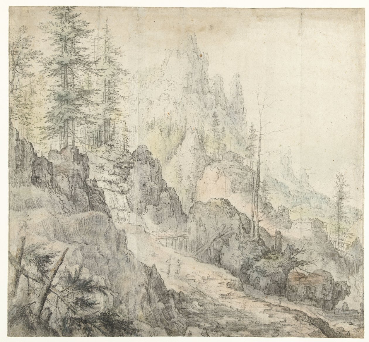Paysage de montagne avec une cascade - Roelant Savery