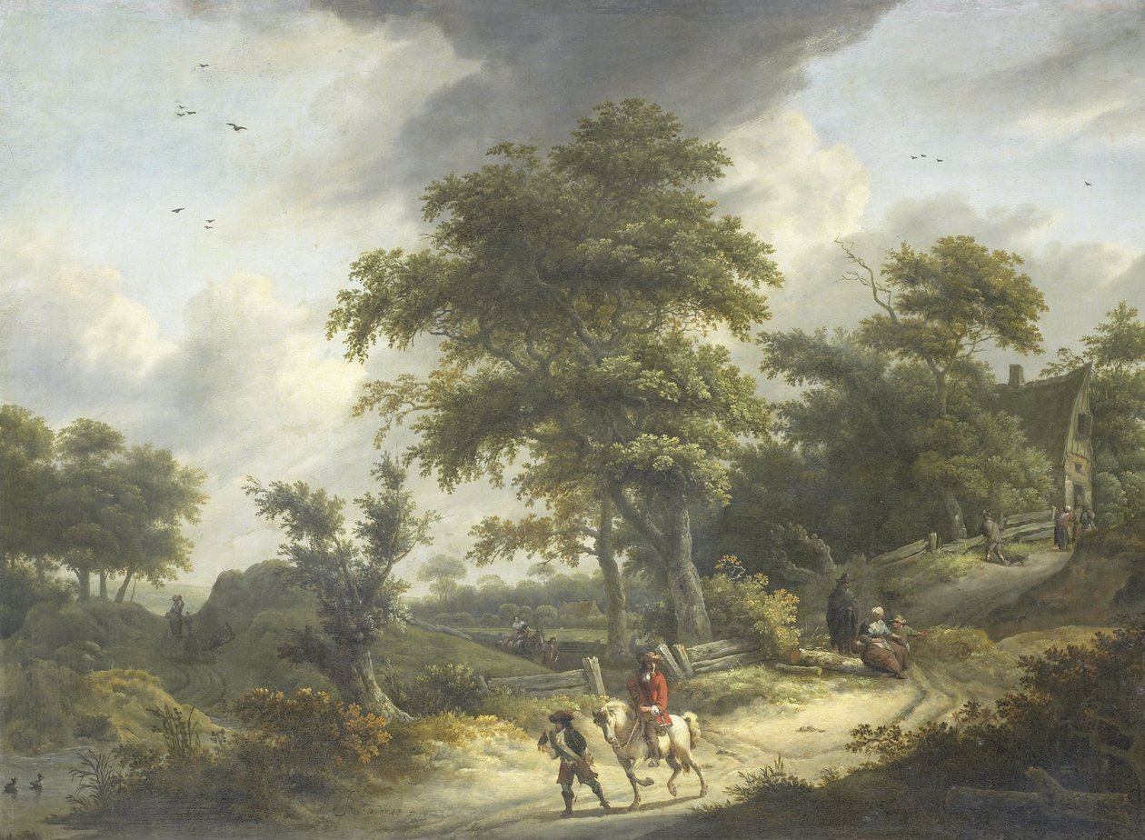 Paysage avec Falconer - Roelof van Vries