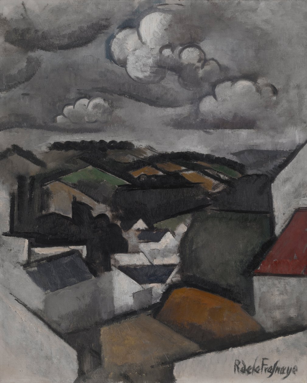 Paysage avec un village, Les collines au-delà de Meulan - Roger de La Fresnaye