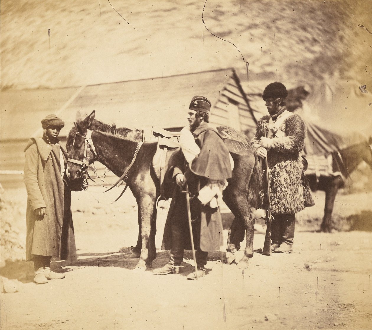 Capitaine Burnaby, Grenadier Guards et serviteur nubien - Roger Fenton