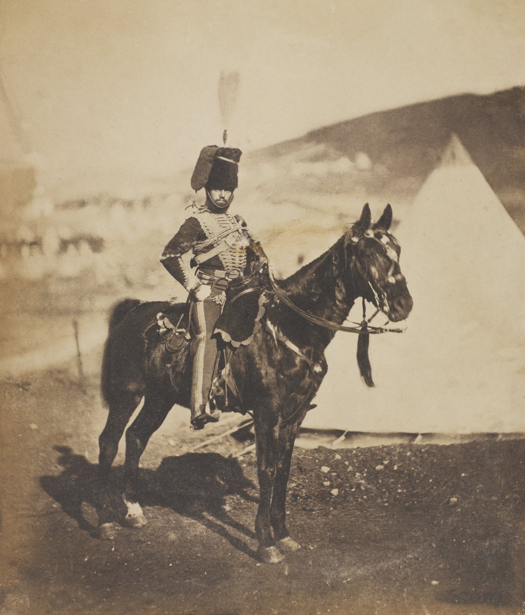 Cornet Henry John Wilkin, 11e (ou propre de Prince Albert) Hussards, 1855 - Roger Fenton