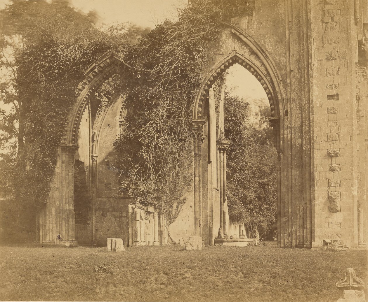 Abbaye de Glastonbury, arcs du bas-côté nord - Roger Fenton