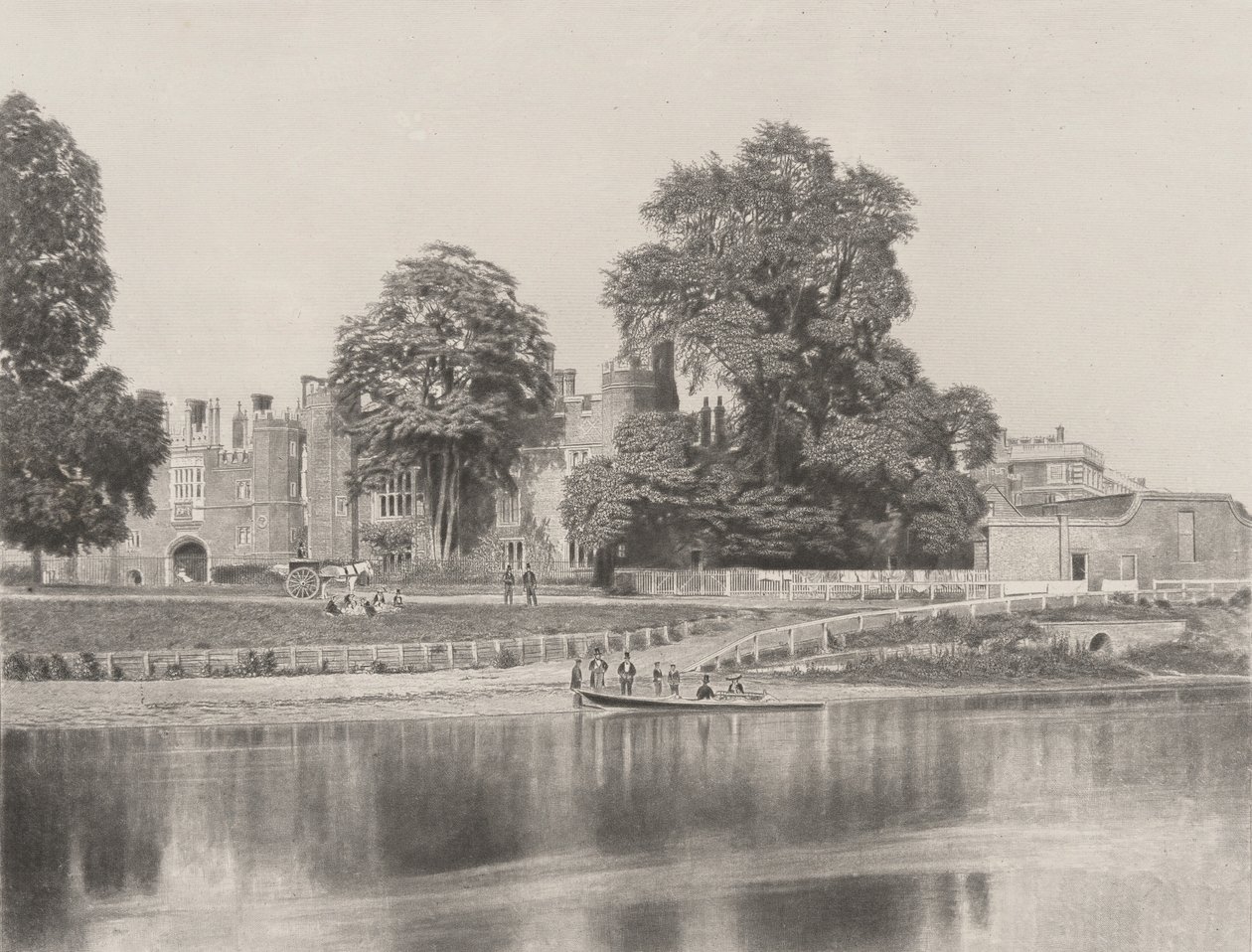 Hampton Court sur la Tamise - Roger Fenton