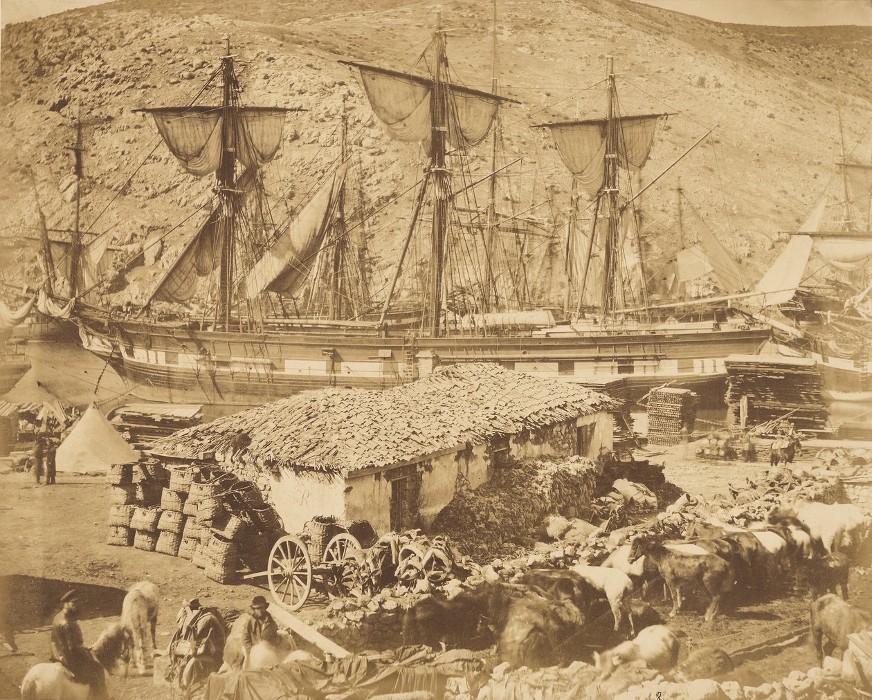 Port de Balaklava, le quai à bestiaux - Roger Fenton