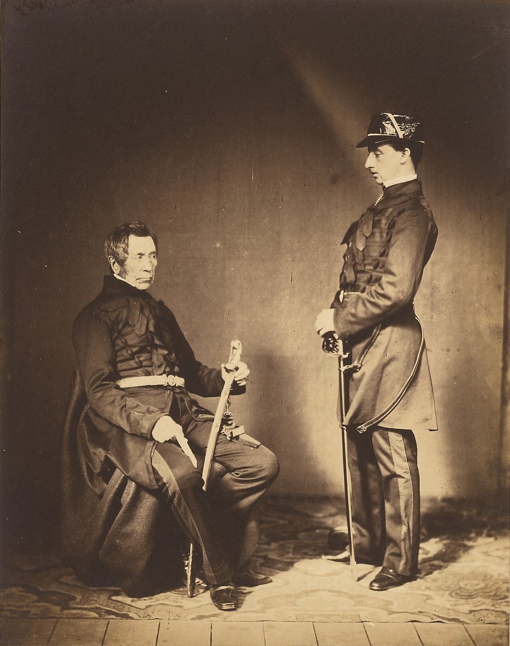 Lieutenant-général Sir J. Burgoyne, G.C.B. et lieutenant Stopford, A.D.C. - Roger Fenton