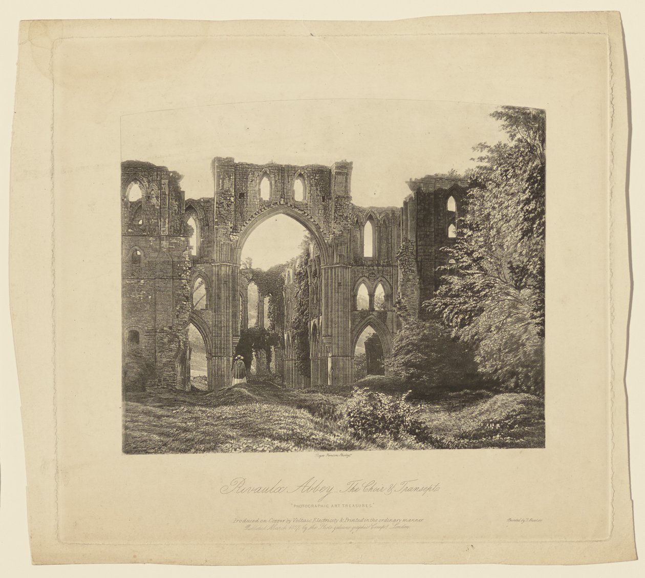 Abbaye de Rivaulx, le chœur et le transept - Roger Fenton