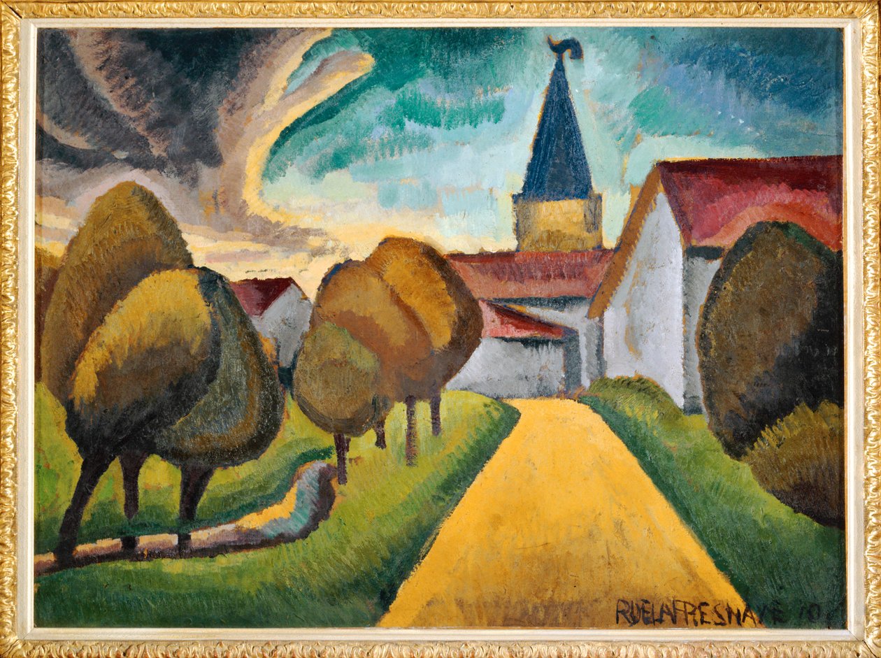 Entrée dans le village - Roger de La Fresnaye