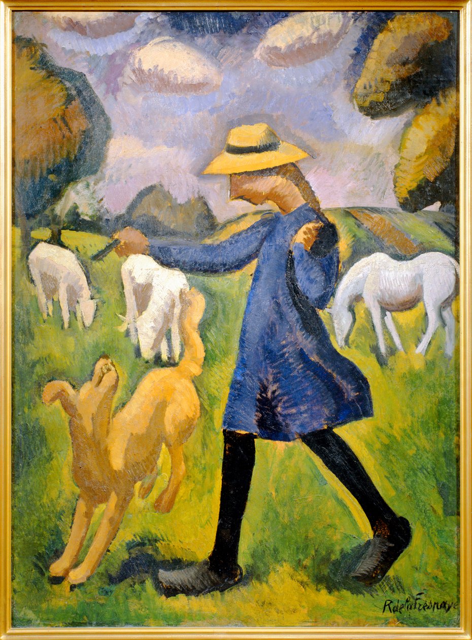 La bergère - Marie Ressort enfant - The shepherdess - Marie ... (peinture sur toile) - Roger de La Fresnaye