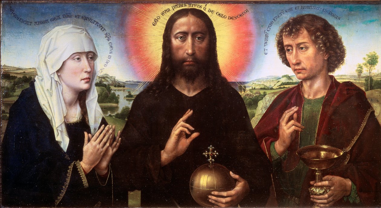 Christ rédempteur entre la Vierge et Saint Jean l