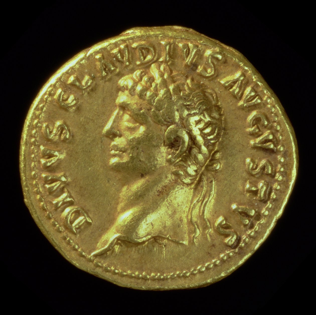 Aureus (avers) du divin Claude I (AD 41-AD 54) frappé sous Néron (AD 54-AD 68) (or) Inscription: DIVVS CLAVDIVS AVGVSTVS - Roman