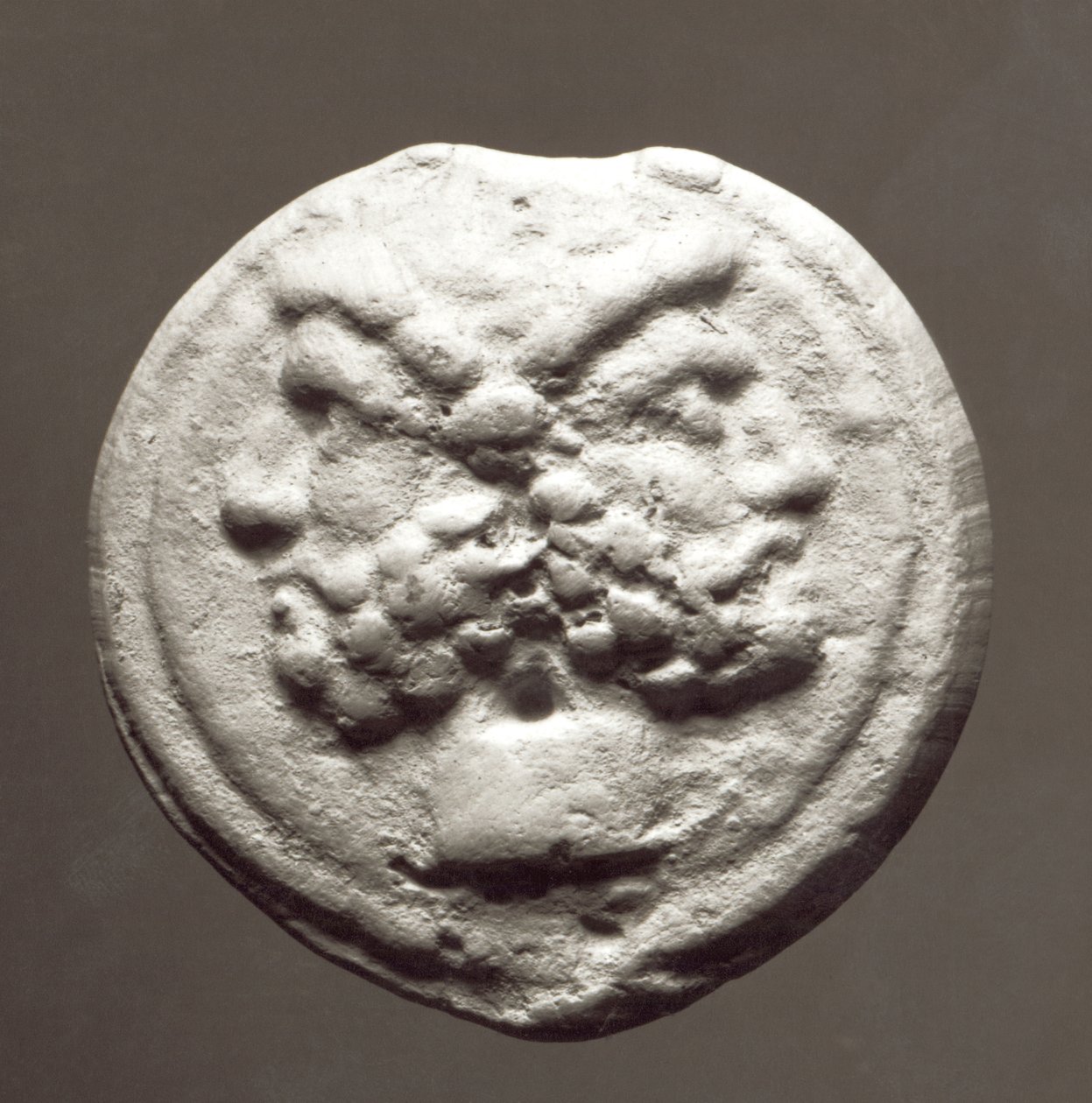 Pièce de monnaie représentant le dieu Janus, 753 av. J.-C.-476 apr. J.-C. - Roman