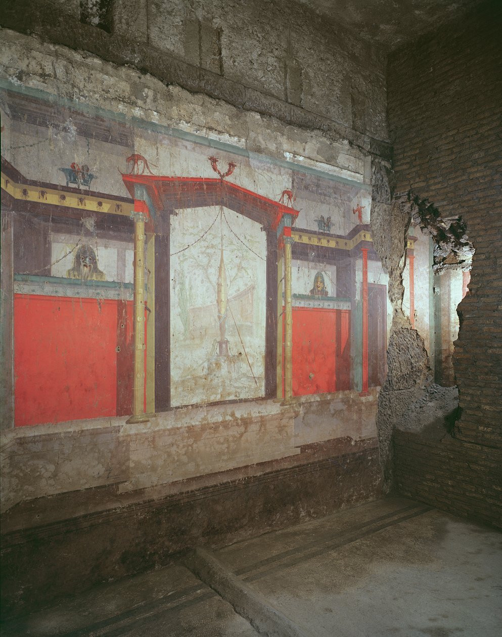 Vue intérieure de la maison avec des fresques datant de 25 av. J.-C. - 25 apr. J.-C. - Roman