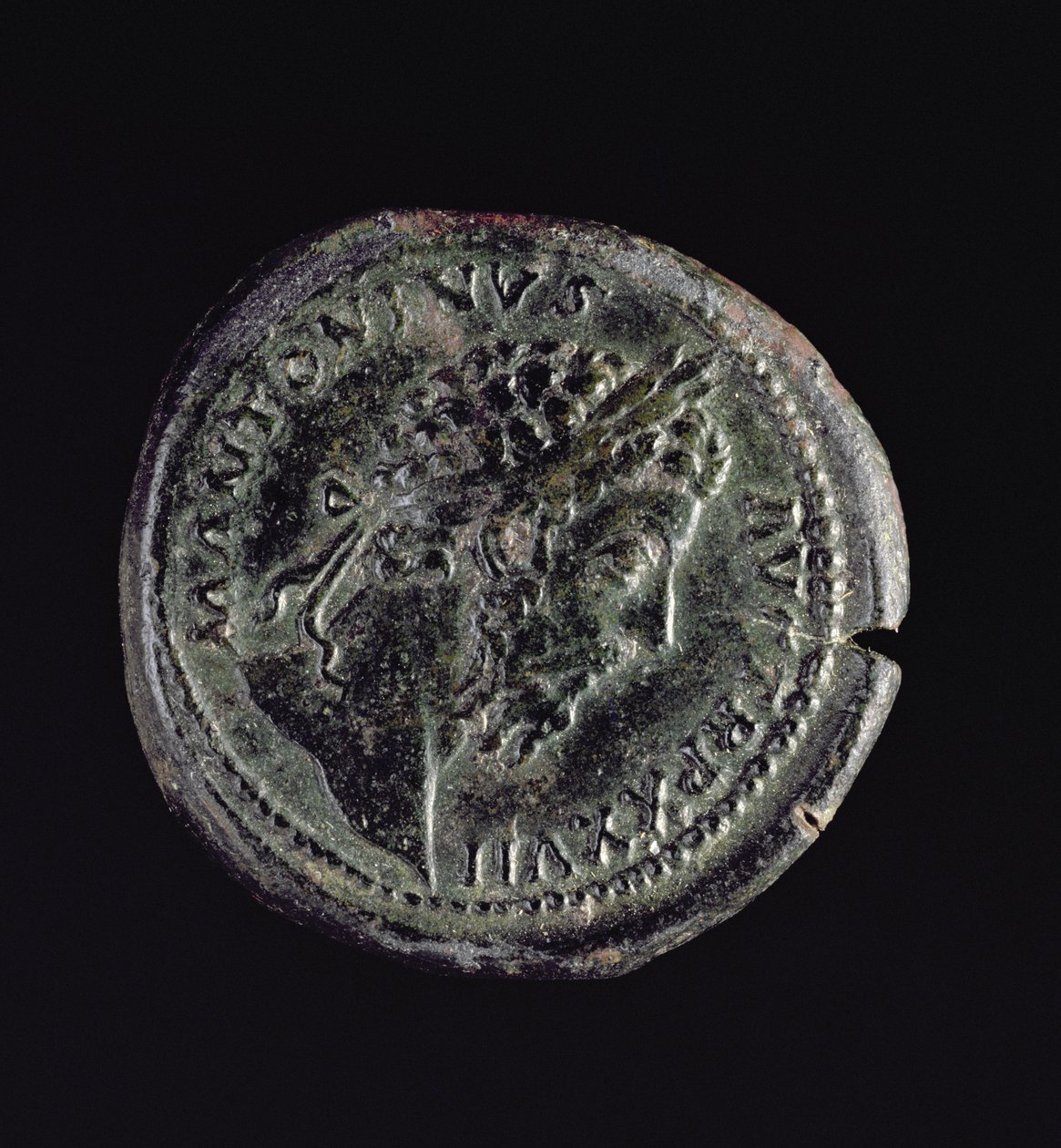 Sesterce (avers) frappé par Marc Aurèle (161-180 apr. J.-C.) avec la tête de Marc Aurèle (121-180) - Roman