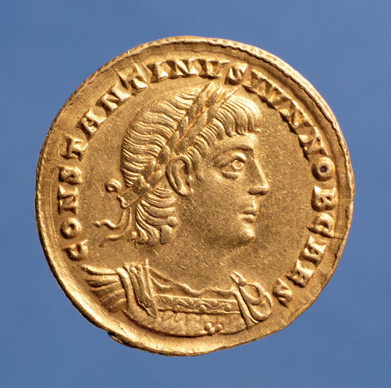 Solidus (avers) de Constantin II César cuirassé (or) - Roman