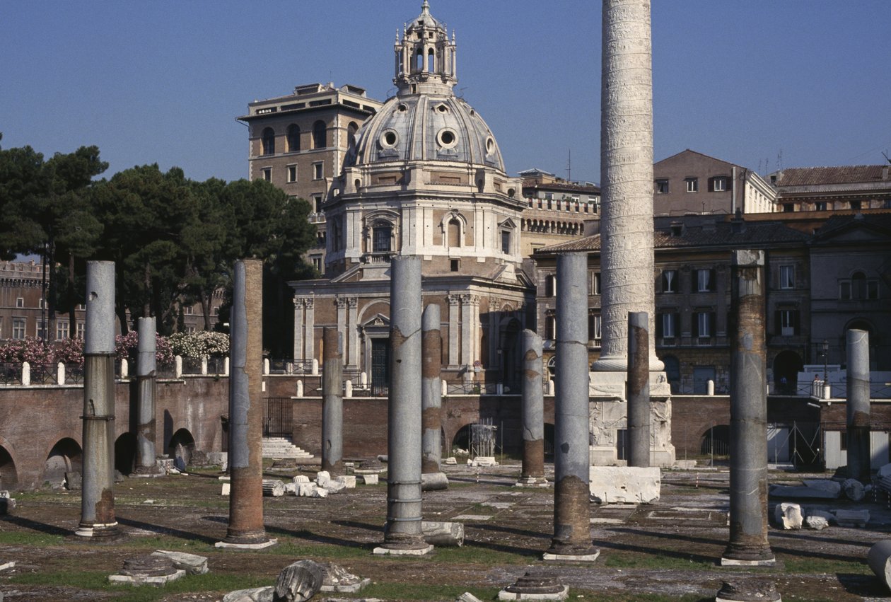 Vue du Forum et de la Colonne de Trajan, 113 après J.-C. - Roman