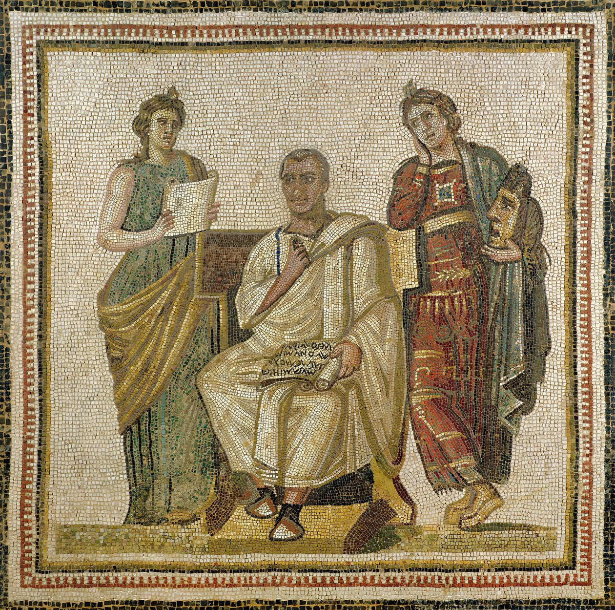 Virgile (70-19 av. J.-C.) et les Muses, de Sousse (Hadrumetum) - Roman