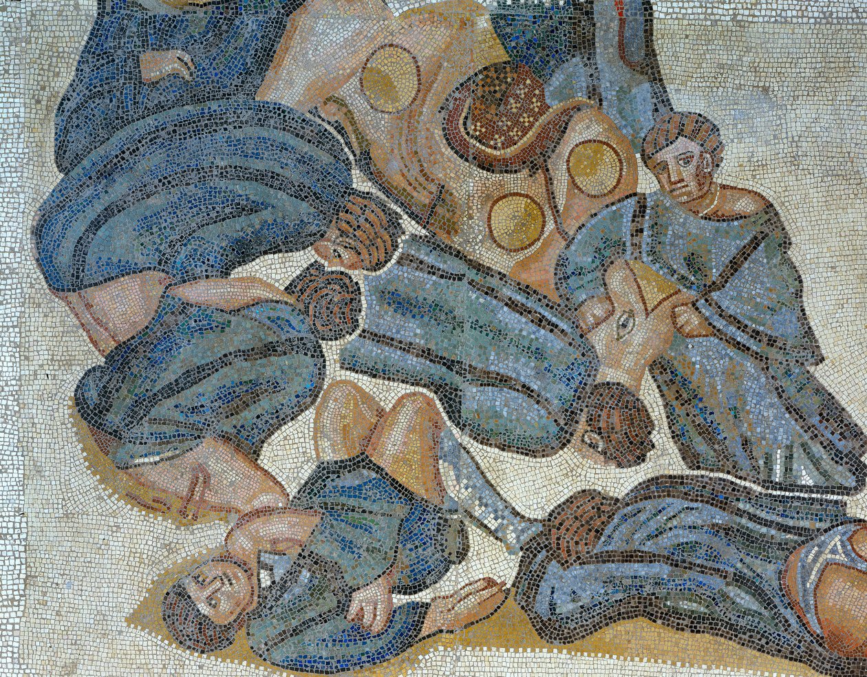 Mosaïque montrant une scène de chasse aux bêtes sauvages (détail) - Roman Roman