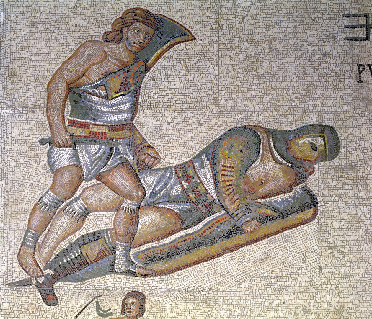 Bataille entre gladiateurs, détail d