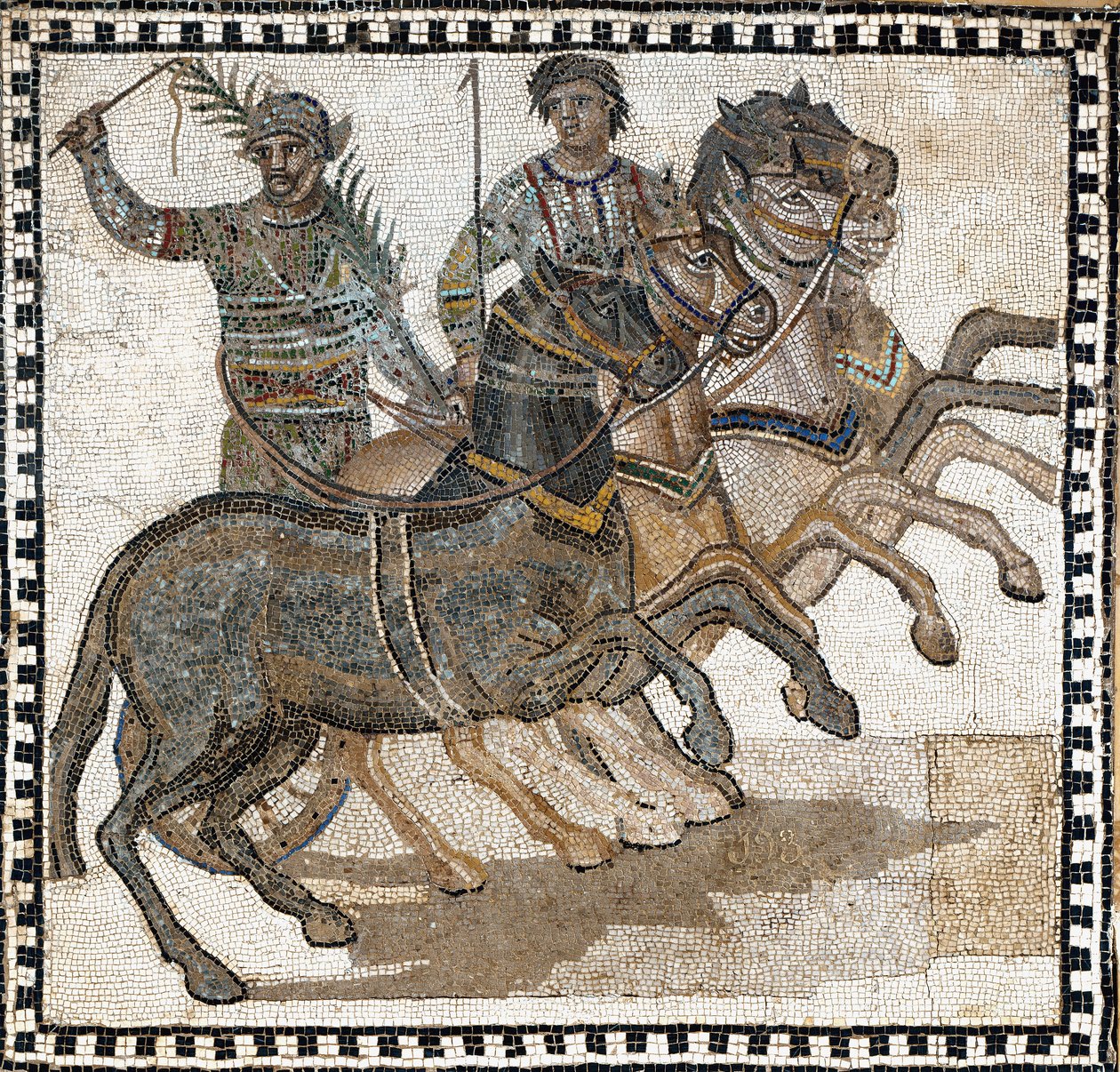 Scène de cirque dans la Rome antique. Mosaïque, 3ème siècle - Roman