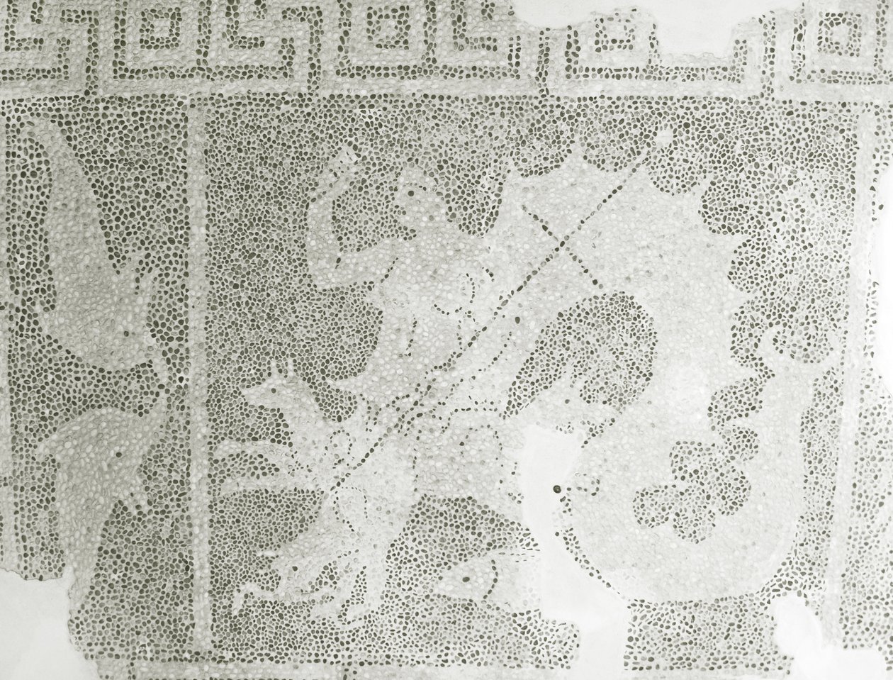 Mosaïque hellénistique de Scylla et Charybde gardant le détroit, (détail) de Scylla. Maison de Dionysos, Paphos, Chypre mosaïque - Roman