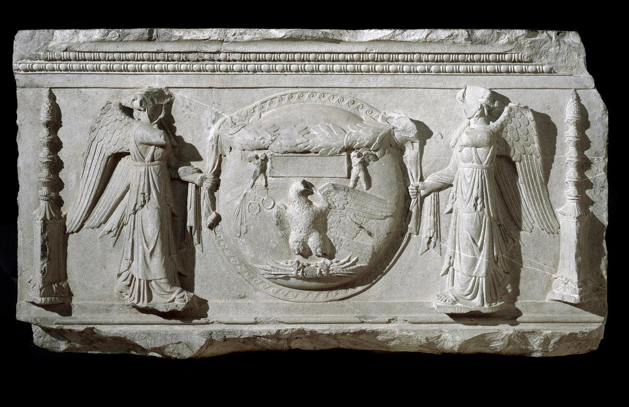 Fragment de relief en marbre de la Plaza de la Consolazione à Rome - Roman