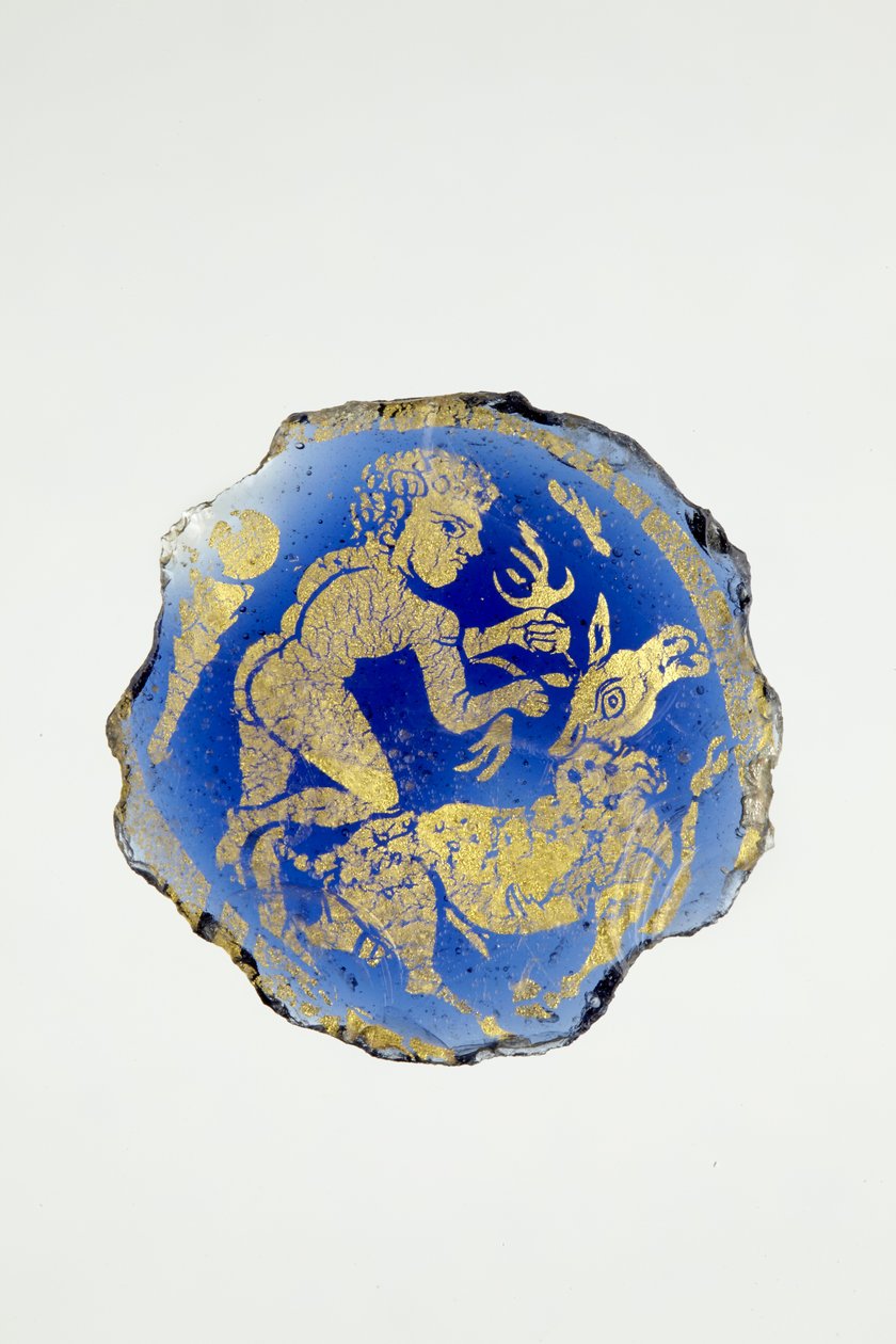 Médaillon avec Hercule, nu, avec le genou droit sur le cerf de Cerynie - Roman