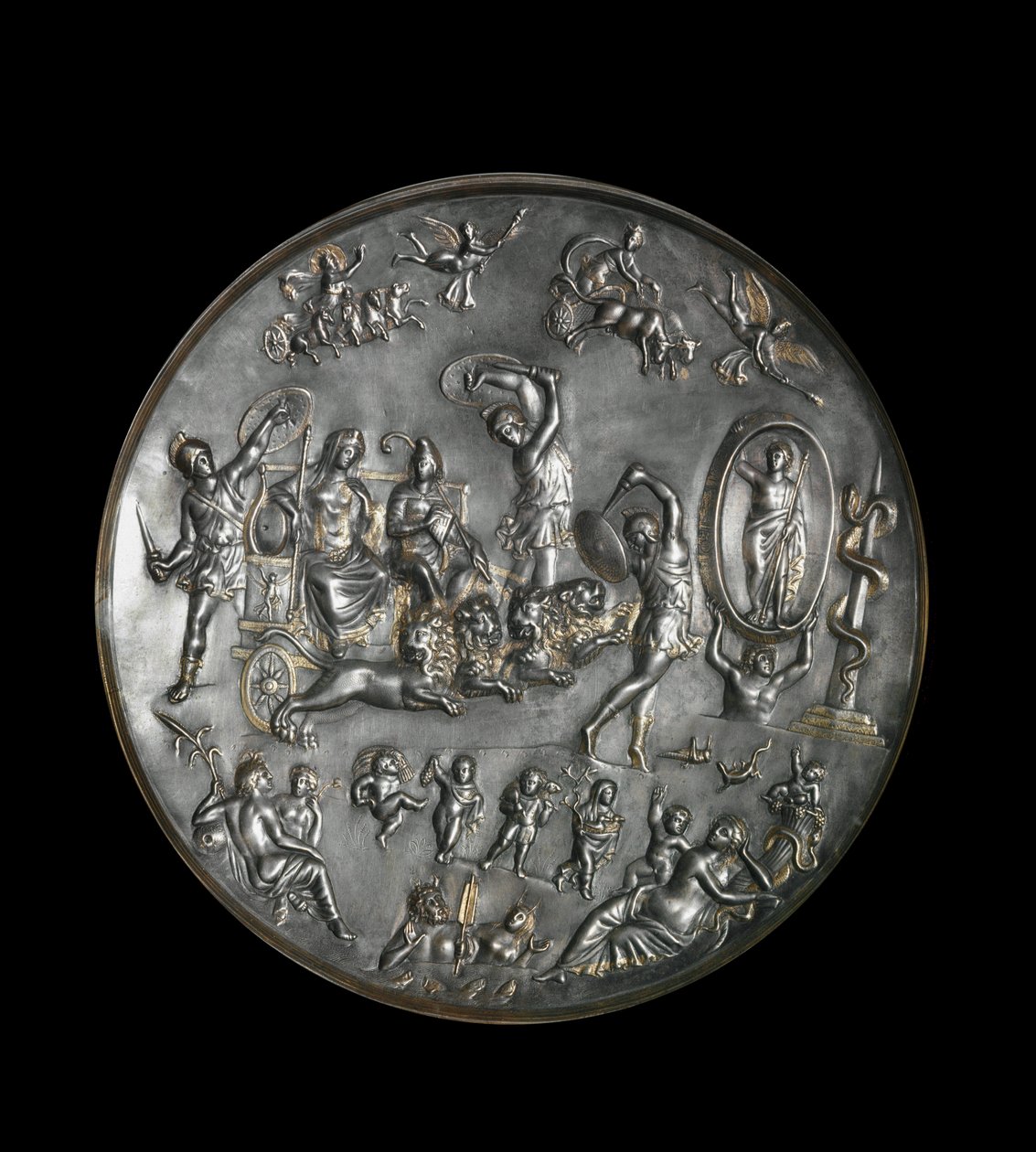 Patère de Parabiago, plat rituel en argent représentant le triomphe d