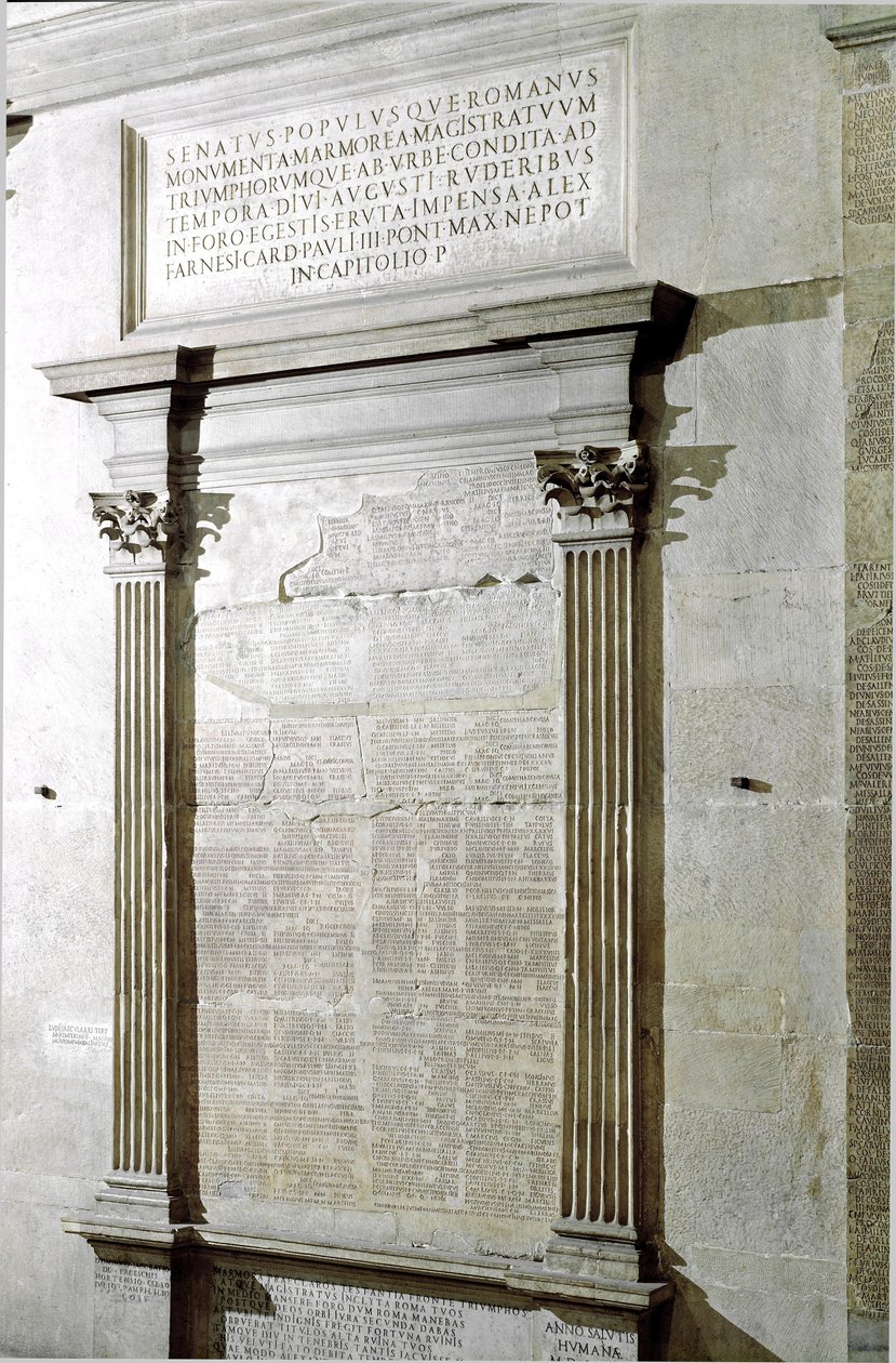 Plaque des Fastes Triomphaux et Consulaires. Période de l