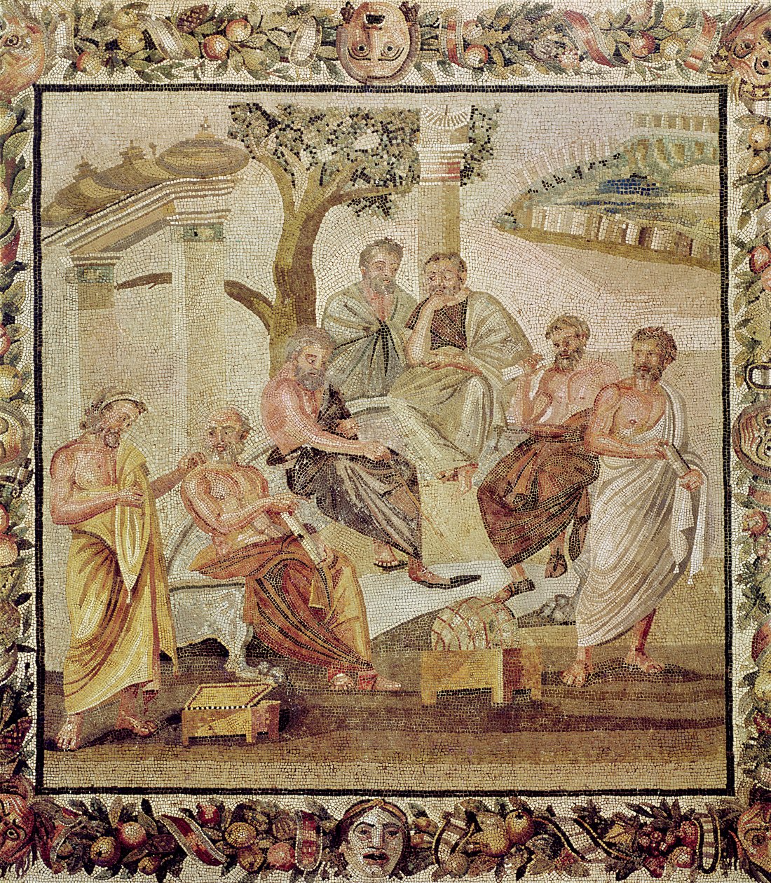 Platon conversant avec ses élèves, de la Maison de T. Siminius, Pompéi (mosaïque) - Roman