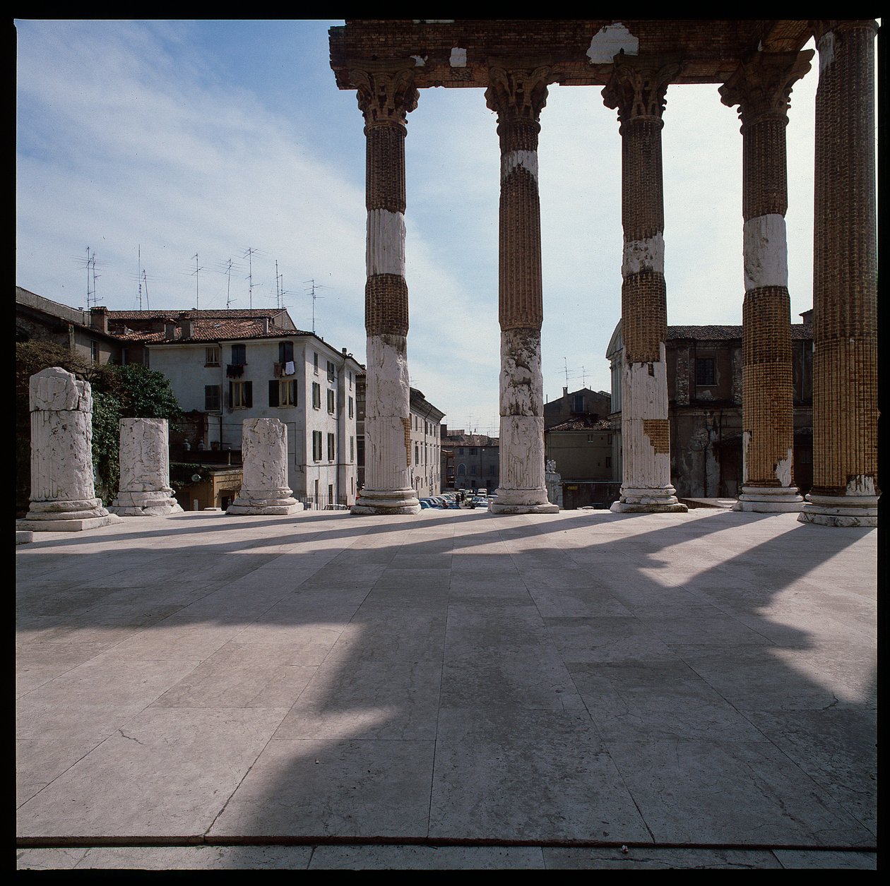 Art romain : vue du Capitole (capitolium), 73 après J.-C., Brescia, Italie - Roman
