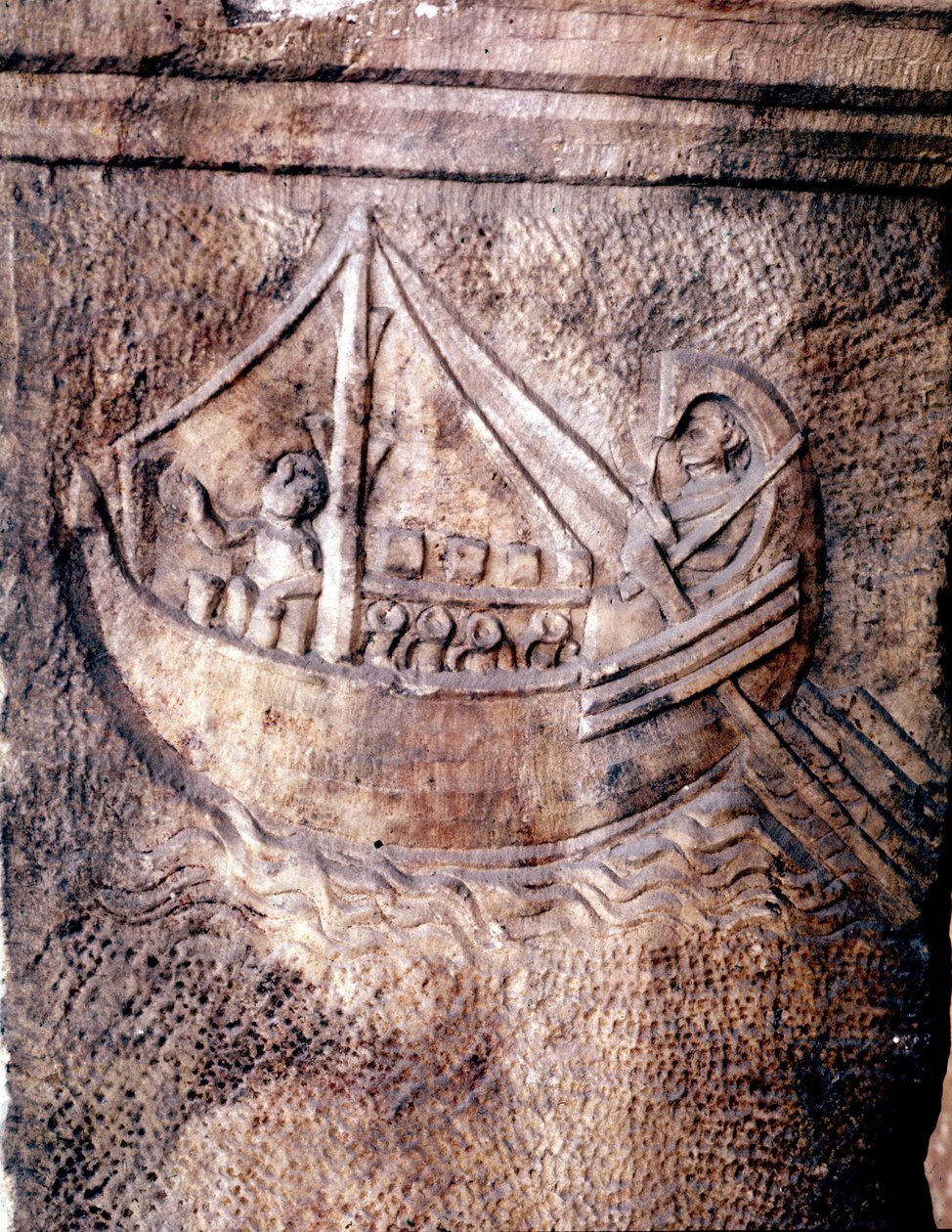 Navire de transport romain. Bas-relief du IIe siècle après JC Musée national romain - Roman