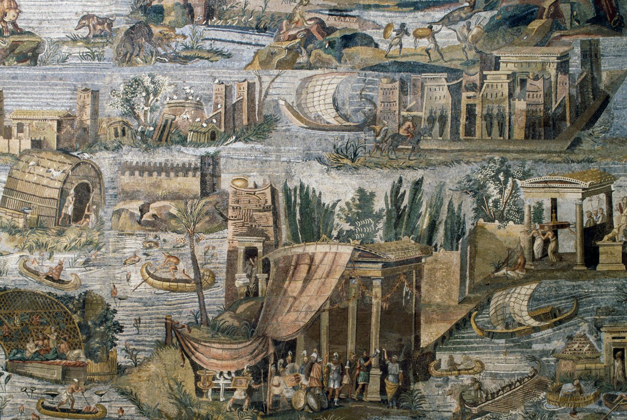Temples le long du Nil, (détail) - Roman