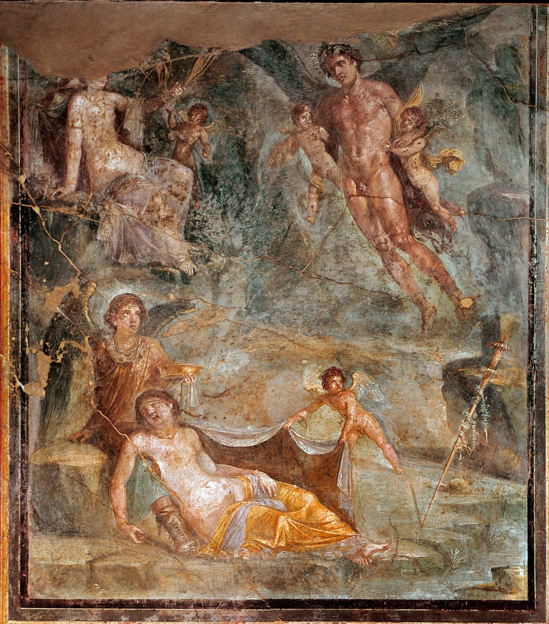 Mariage de Zéphyr et de la déesse Chloris (fresque, 45-79 après J.-C.) - Roman