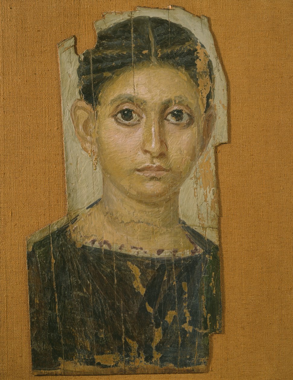 Portrait de femme momifiée, de Fayum, fin du 3ème siècle après J.-C. - Roman Period Egyptian